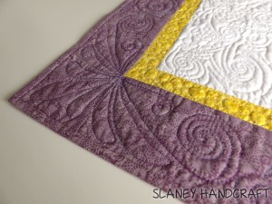 Decorative quilting on the border